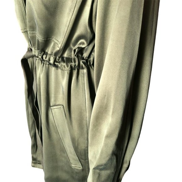 Relative Pi 100% Silk Utility Shirt Jacket in Olive Green | Size L | $395 MSRP - Picture 8 of 15